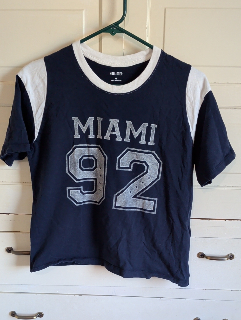 Hollister Navy & White 'Miami 92' Short Sleeve Tee